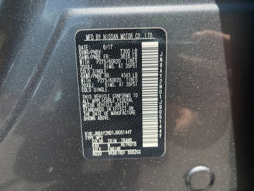 Used 2018 Nissan Armada Platinum w/ Interior Lighting Package RWD image 31