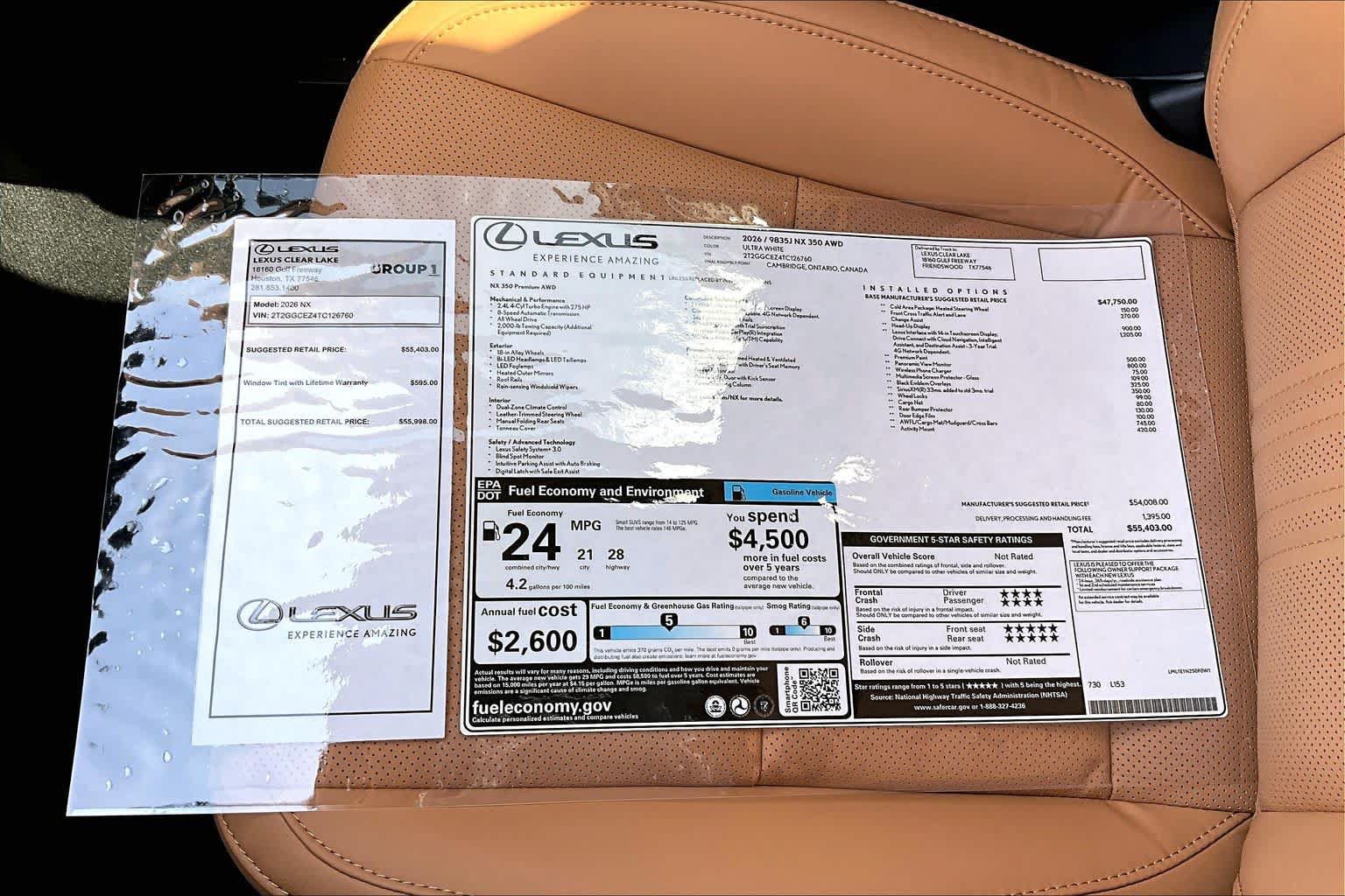 New 2026 Lexus NX 350 AWD w/ Premium Package image 21