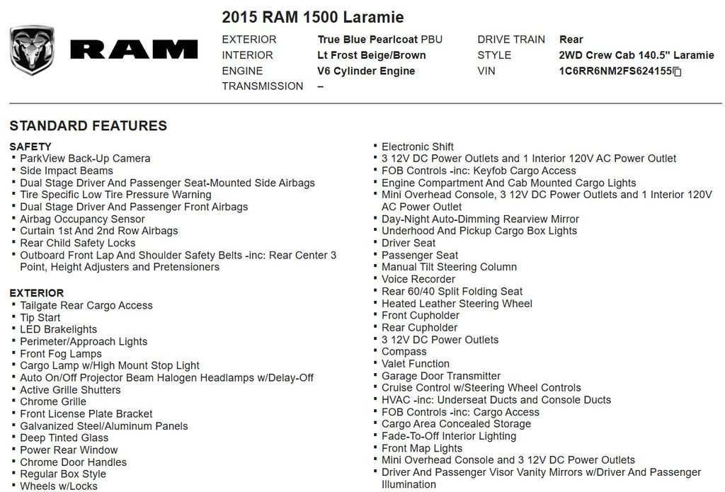 Used 2015 RAM 1500 Laramie w/ Convenience Group RWD image 18