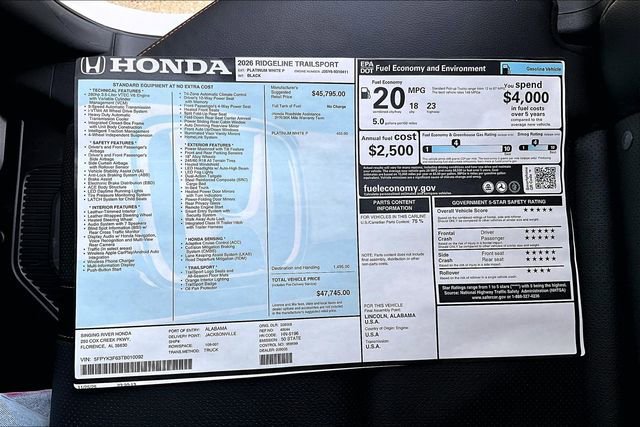 New 2026 Honda Ridgeline TrailSport image 22