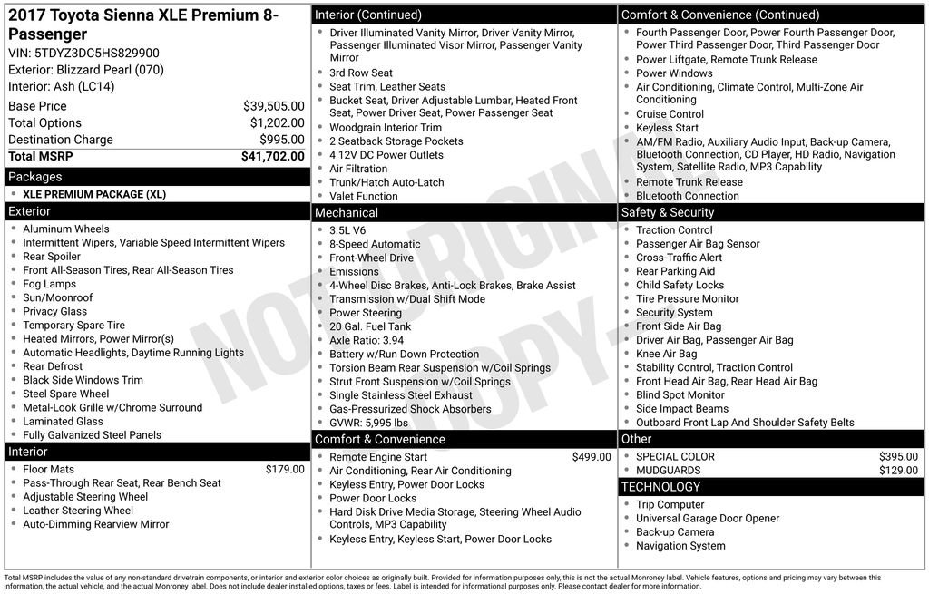 Used 2017 Toyota Sienna XLE Premium FWD image 47