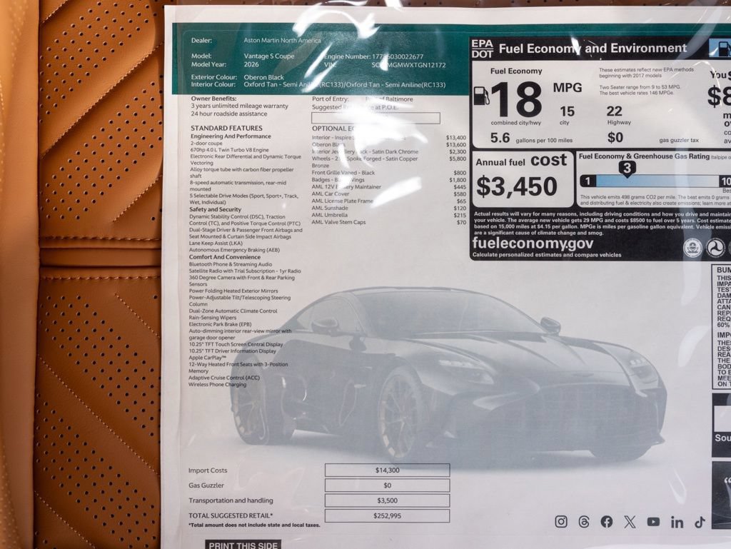 New 2026 Aston Martin V8 Vantage S RWD image 55