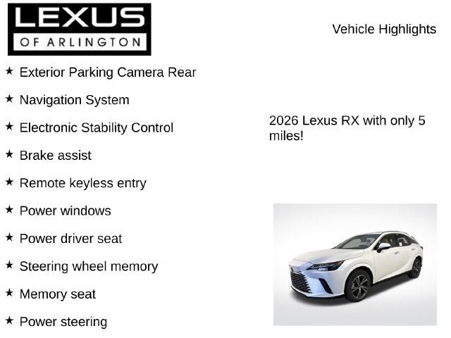 New 2026 Lexus RX 350h w/ Convenience Package AWD/4WD image 7