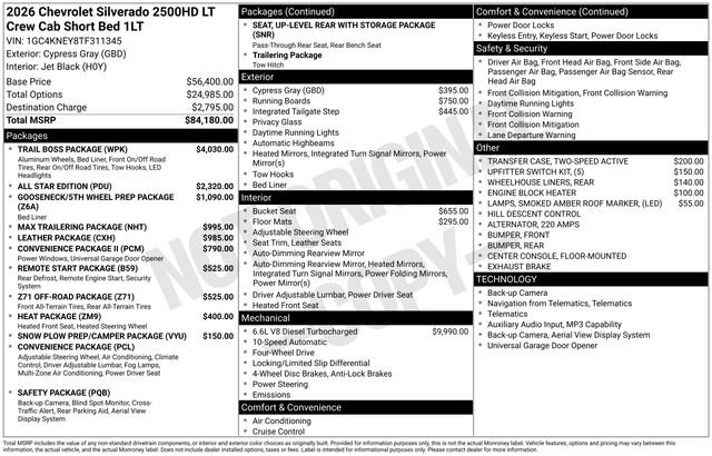 New 2026 Chevrolet Silverado 2500 LT w/ Trail Boss Package AWD/4WD image 4