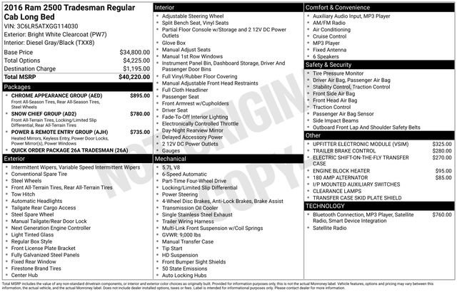 Used 2016 RAM 2500 Tradesman w/ Chrome Appearance Group image 3