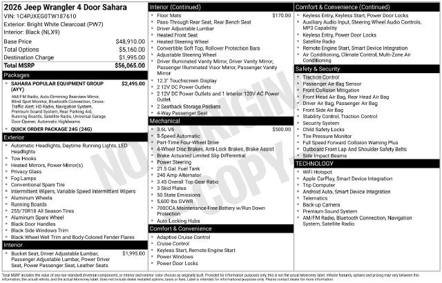 New 2026 Jeep Wrangler Unlimited Sahara AWD/4WD image 34