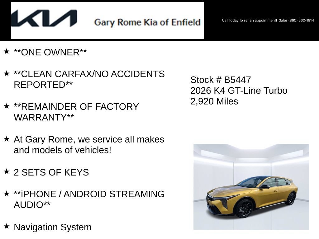 Certified 2026 Kia K4 GT-Line Turbo FWD image 7