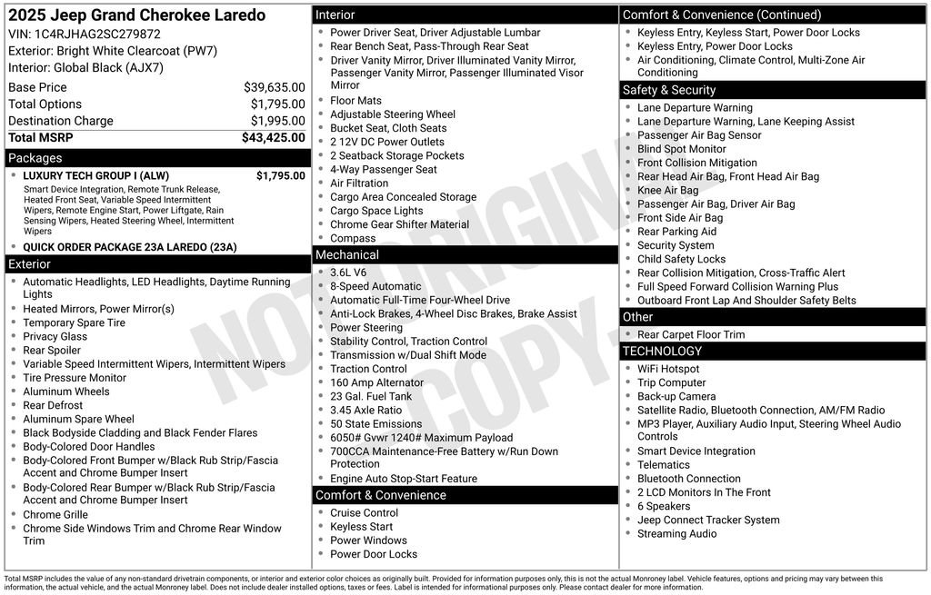 Used 2025 Jeep Grand Cherokee Laredo w/ Luxury Tech Group I AWD/4WD image 3