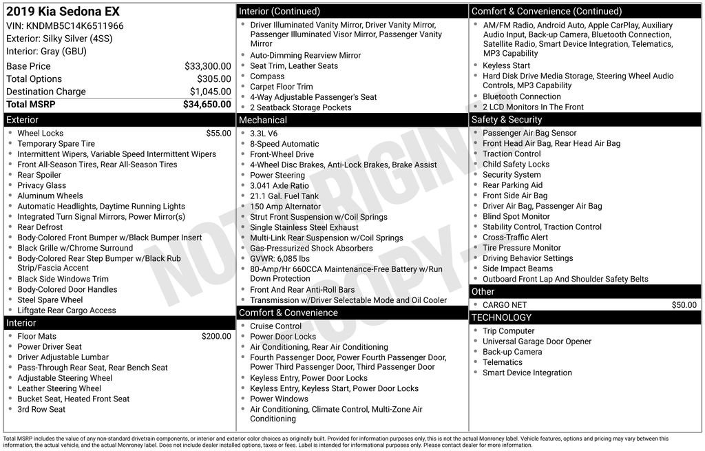 Used 2019 Kia Sedona EX image 16