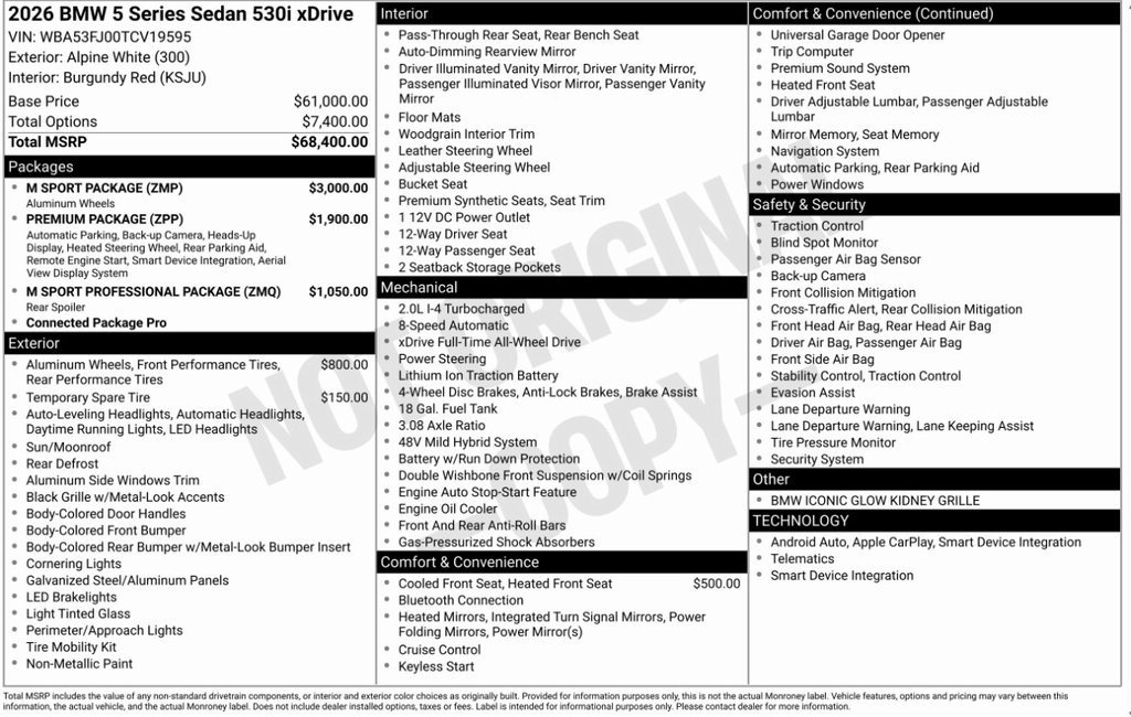 Certified 2026 BMW 530i xDrive w/ M Sport Package image 8
