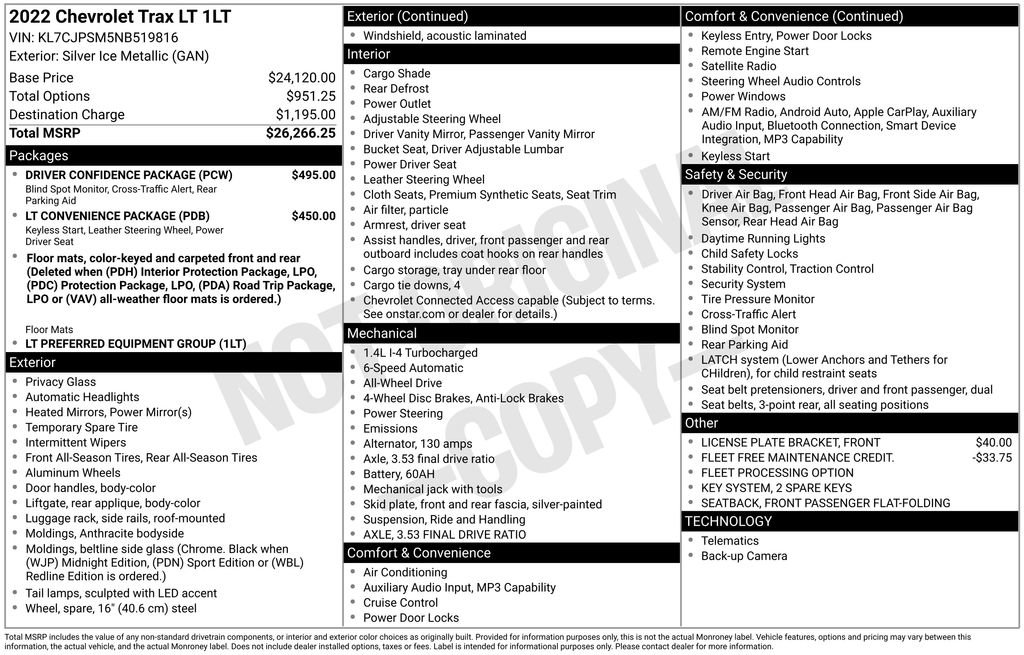 Used 2022 Chevrolet Trax LT w/ Driver Confidence Package AWD/4WD image 4