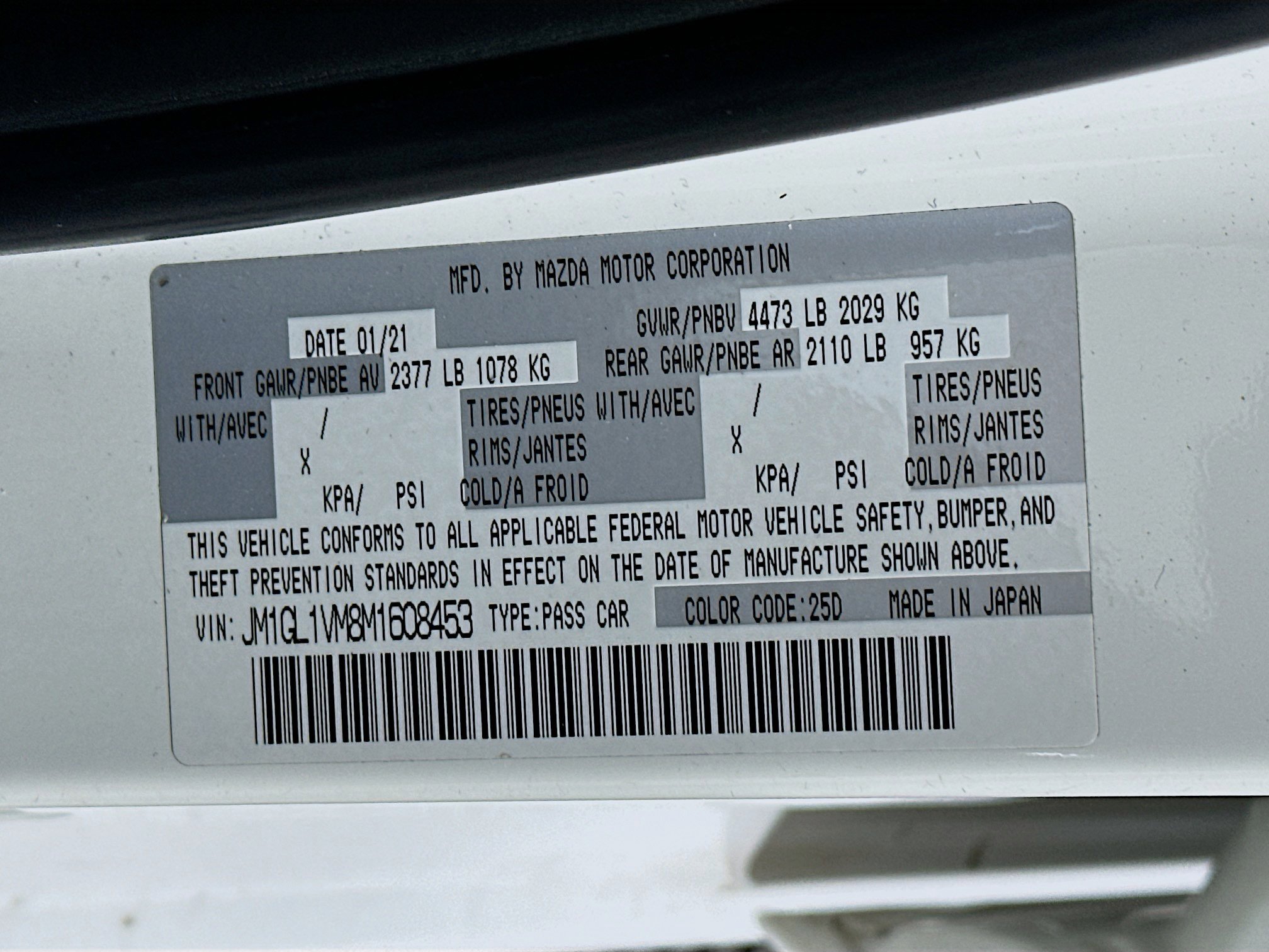 Used 2021 MAZDA MAZDA6 Touring FWD image 12