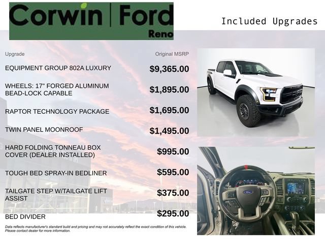 Certified 2019 Ford F150 Raptor w/ Equipment Group 802A Luxury AWD/4WD image 3