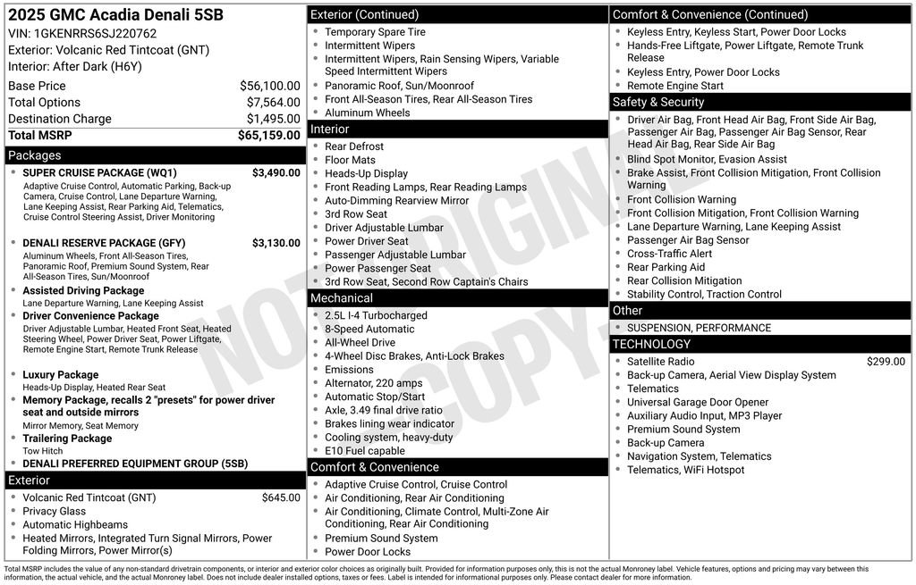 Used 2025 GMC Acadia Denali w/ Super Cruise Package image 44