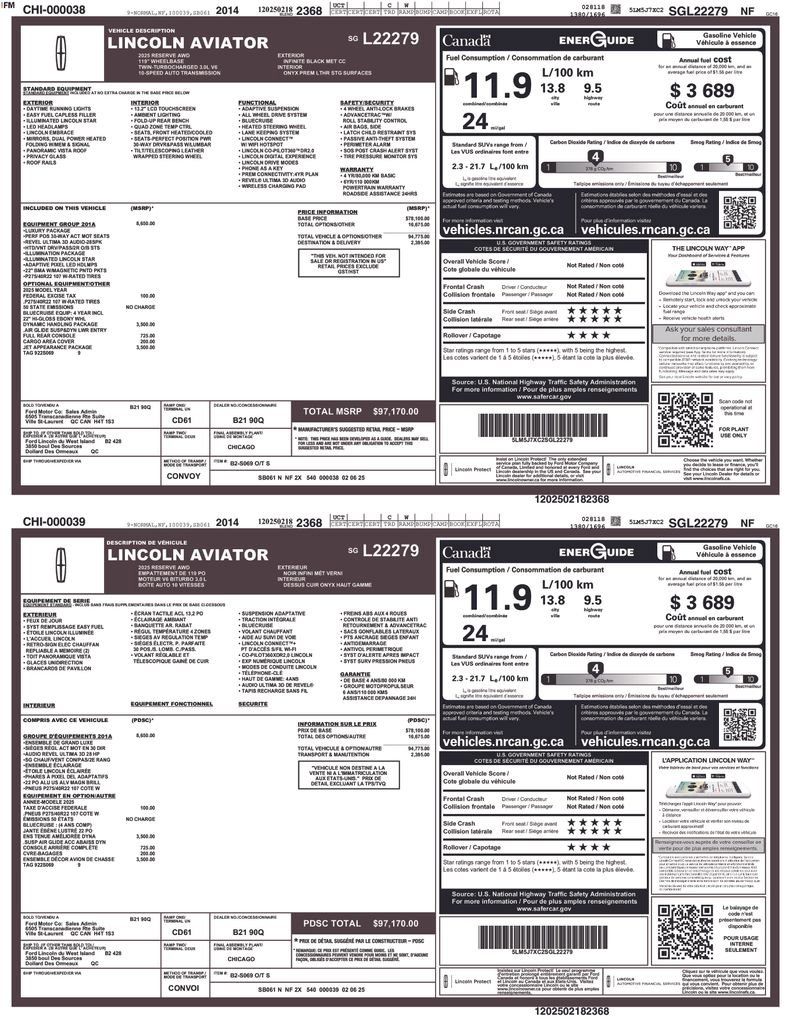 Used 2025 Lincoln Aviator Reserve w/ Equipment Group 201A image 26