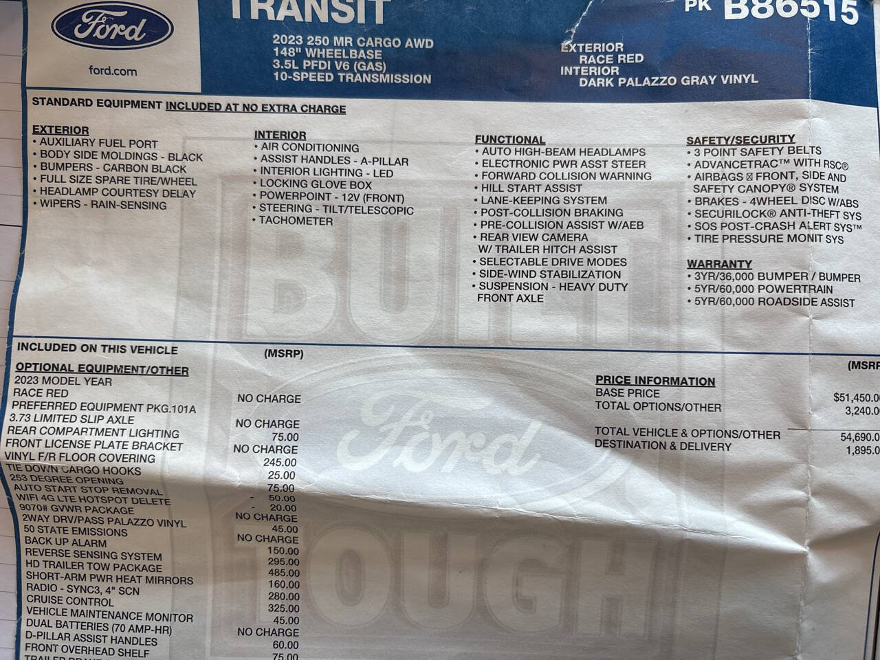 Used 2023 Ford Transit 250 Medium Roof AWD image 39