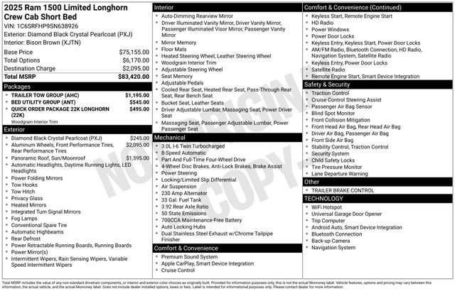 New 2025 RAM 1500 Limited w/ Trailer Tow Group AWD/4WD image 15