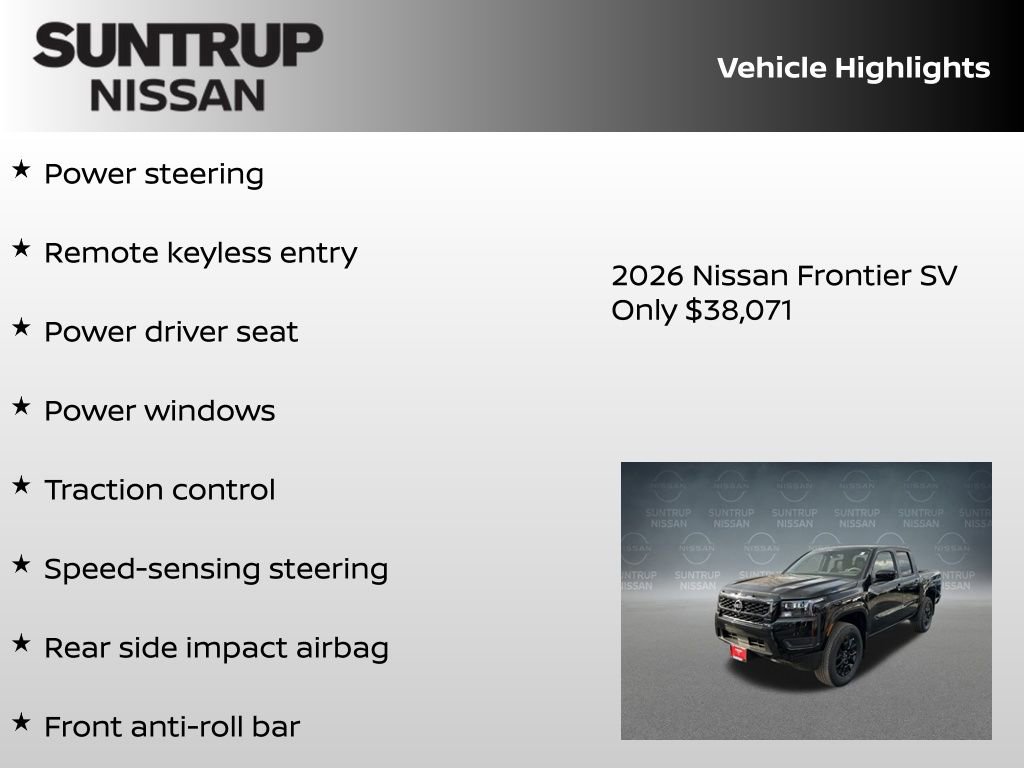 New 2026 Nissan Frontier SV w/ All-Weather Content Package image 8