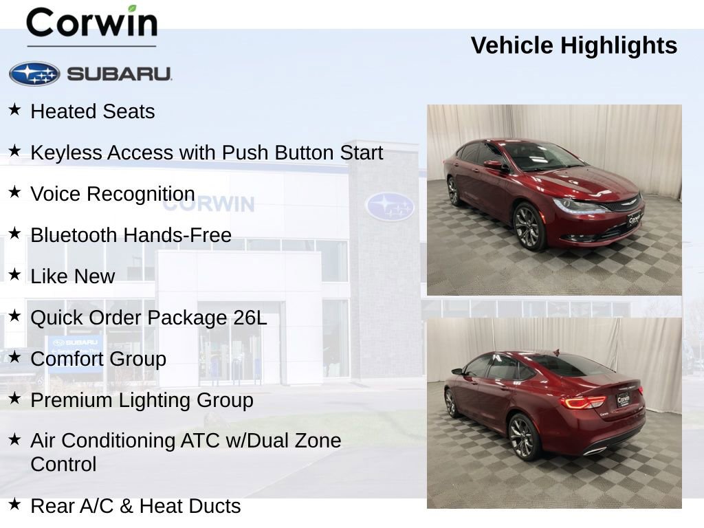 Used 2015 Chrysler 200 S w/ Navigation & Sound Group I image 11