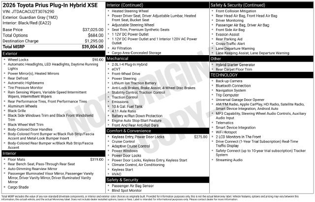 Certified 2026 Toyota Prius Plug-In Hybrid FWD image 35