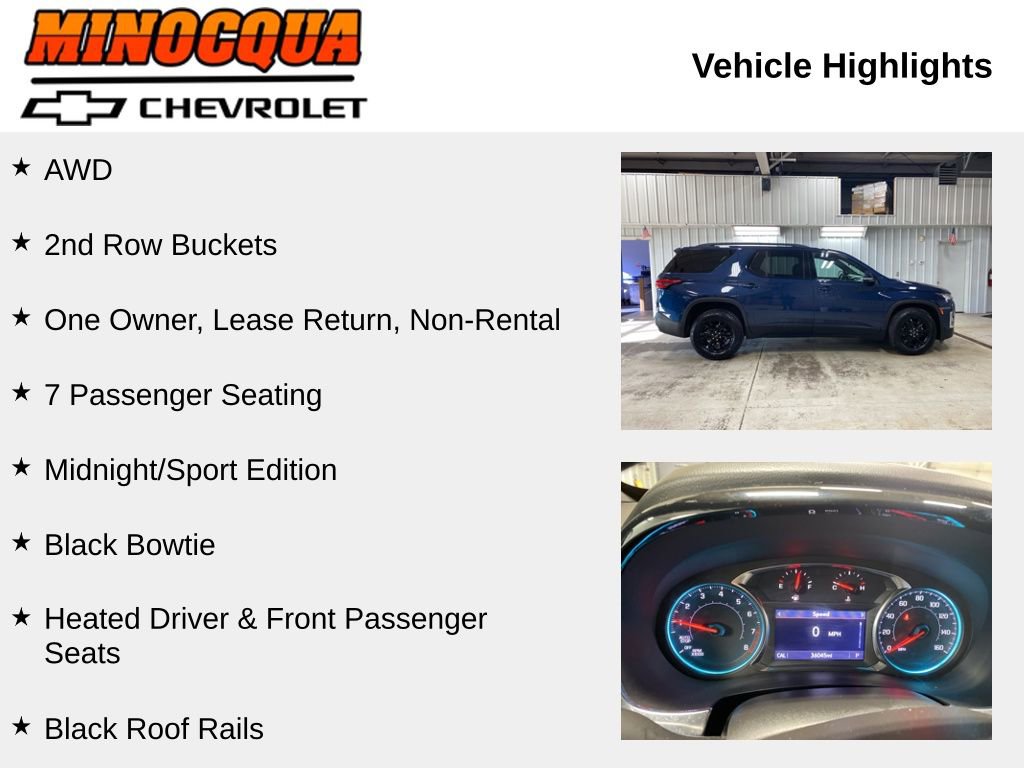 Used 2023 Chevrolet Traverse LT w/ Midnight/Sport Edition image 2