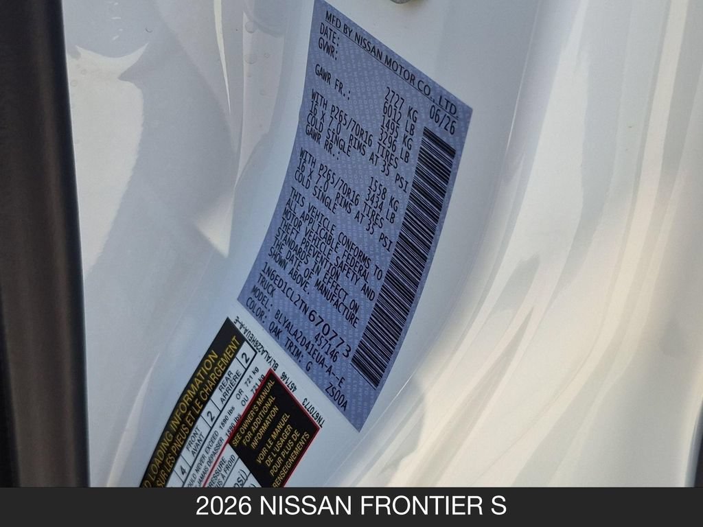 New 2026 Nissan Frontier S RWD image 26