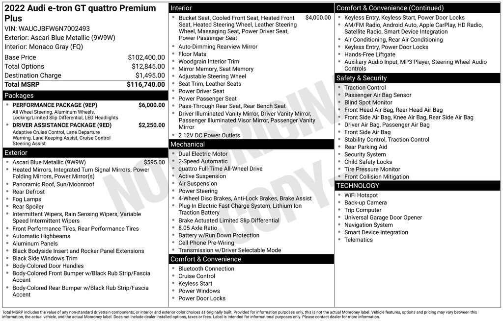 Used 2022 Audi e-tron GT Premium Plus w/ Performance Package image 17