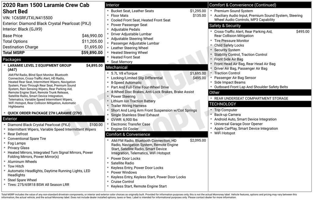 Certified 2020 RAM 1500 Laramie AWD/4WD image 4