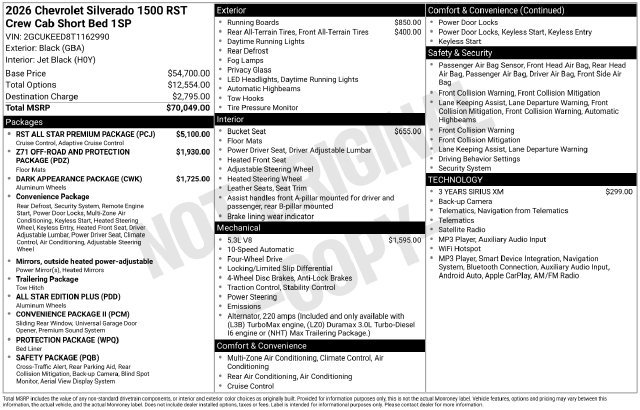Used 2026 Chevrolet Silverado 1500 RST w/ RST All Star Premium Package AWD/4WD image 3