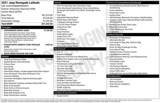 Used 2021 Jeep Renegade Latitude w/ Convenience Group AWD/4WD image 22