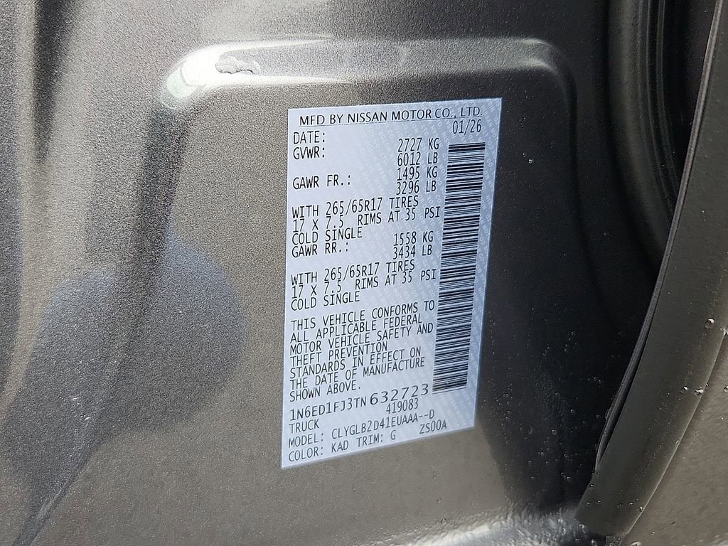 New 2026 Nissan Frontier SV w/ All-Weather Content Package image 10