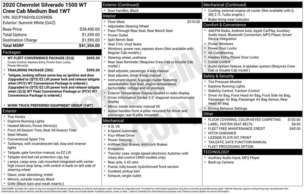 Used 2020 Chevrolet Silverado 1500 W/T w/ WT Fleet Convenience Package image 12