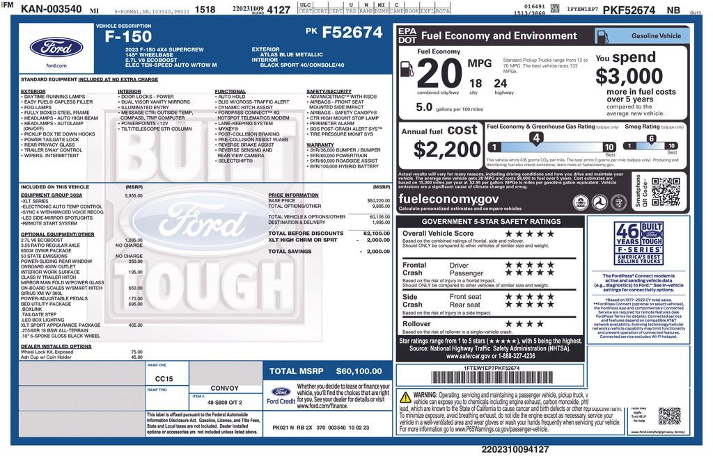 Used 2023 Ford F150 XLT w/ Equipment Group 302A High AWD/4WD image 51