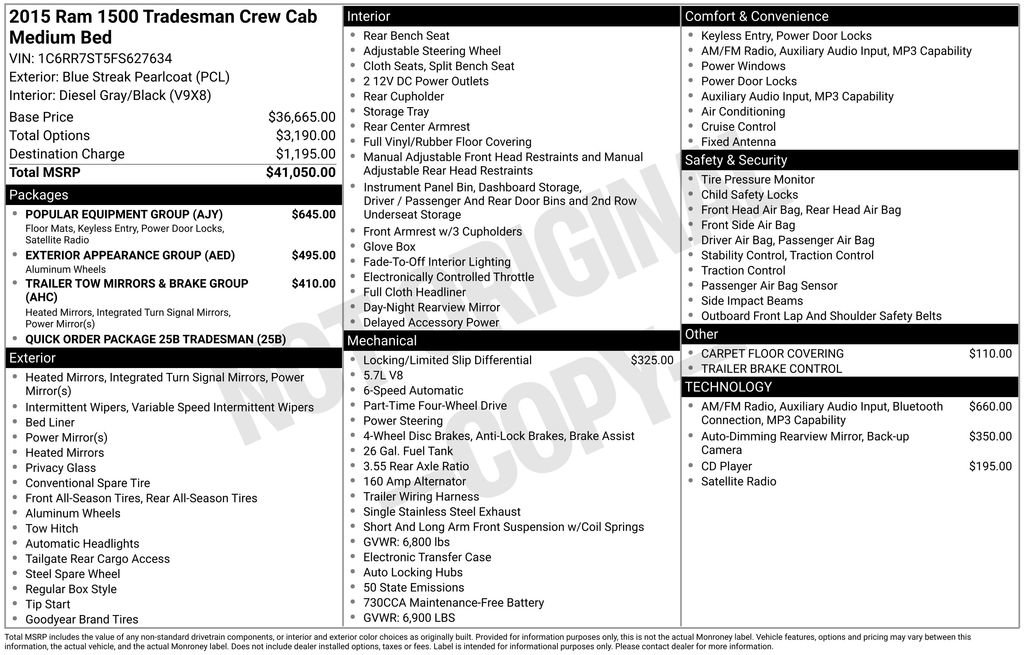 Used 2015 RAM 1500 Tradesman w/ Popular Equipment Group AWD/4WD image 25