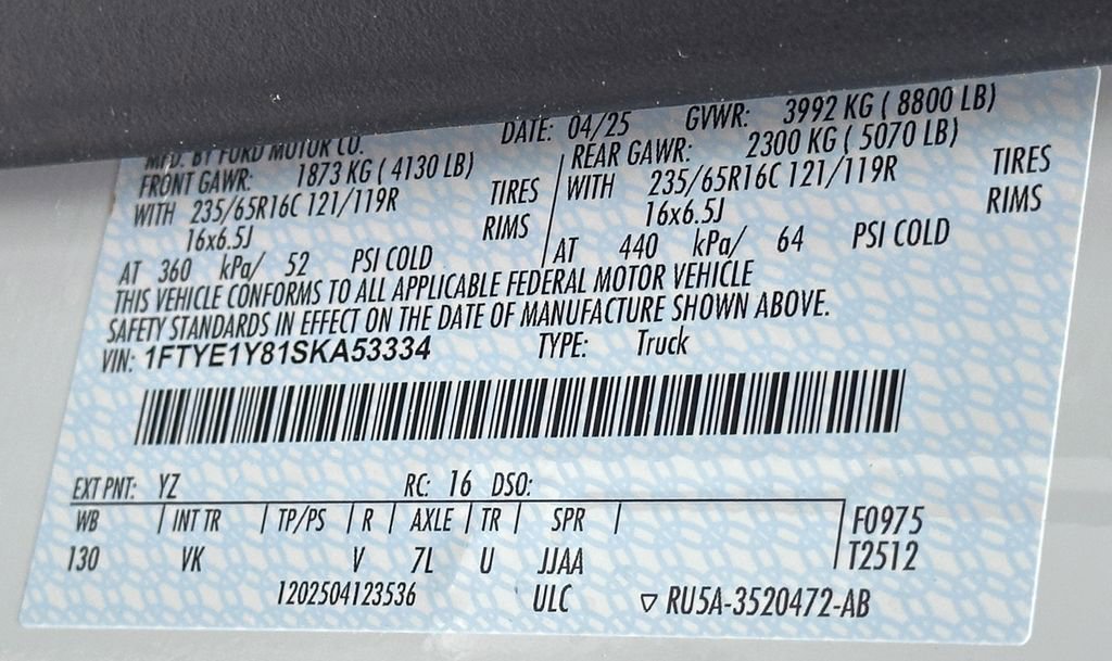 New 2025 Ford Transit 150 Low Roof w/ Load Area Protection Package image 31