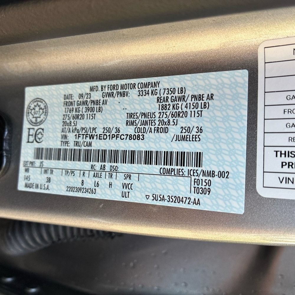 Used 2023 Ford F150 Platinum w/ Max Trailer Tow Package AWD/4WD image 19