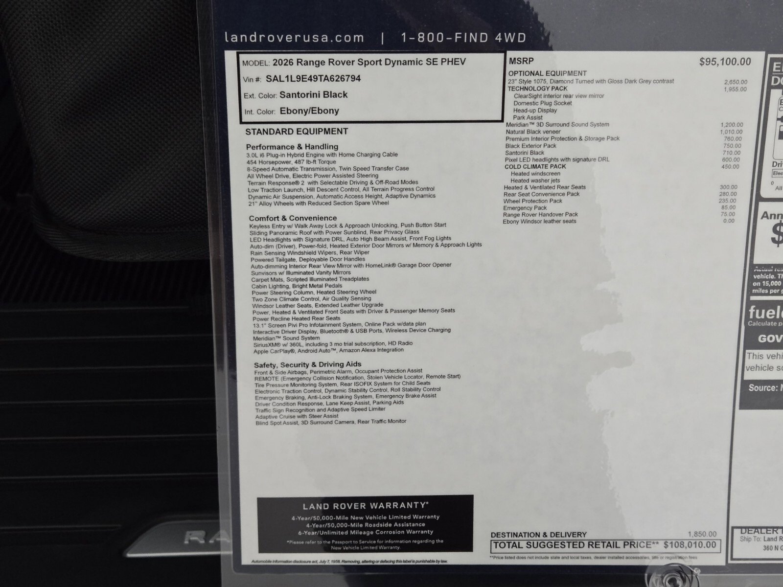 New 2026 Land Rover Range Rover Sport Dynamic SE image 31