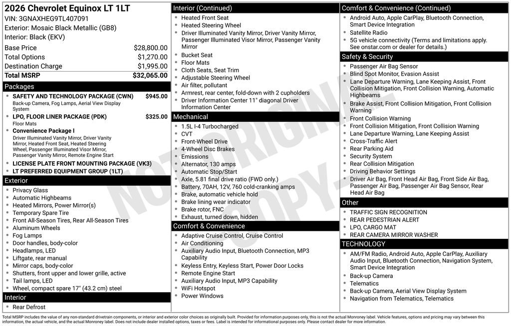 New 2026 Chevrolet Equinox LT w/ Safety and Technology Package FWD image 3