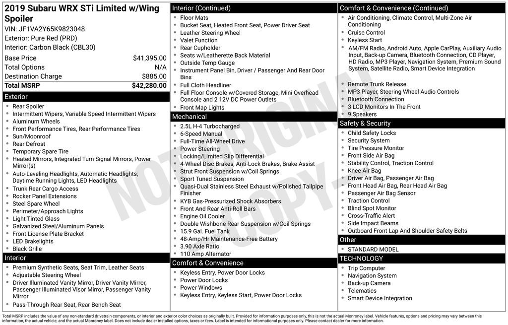 Used 2019 Subaru WRX STI Limited image 25