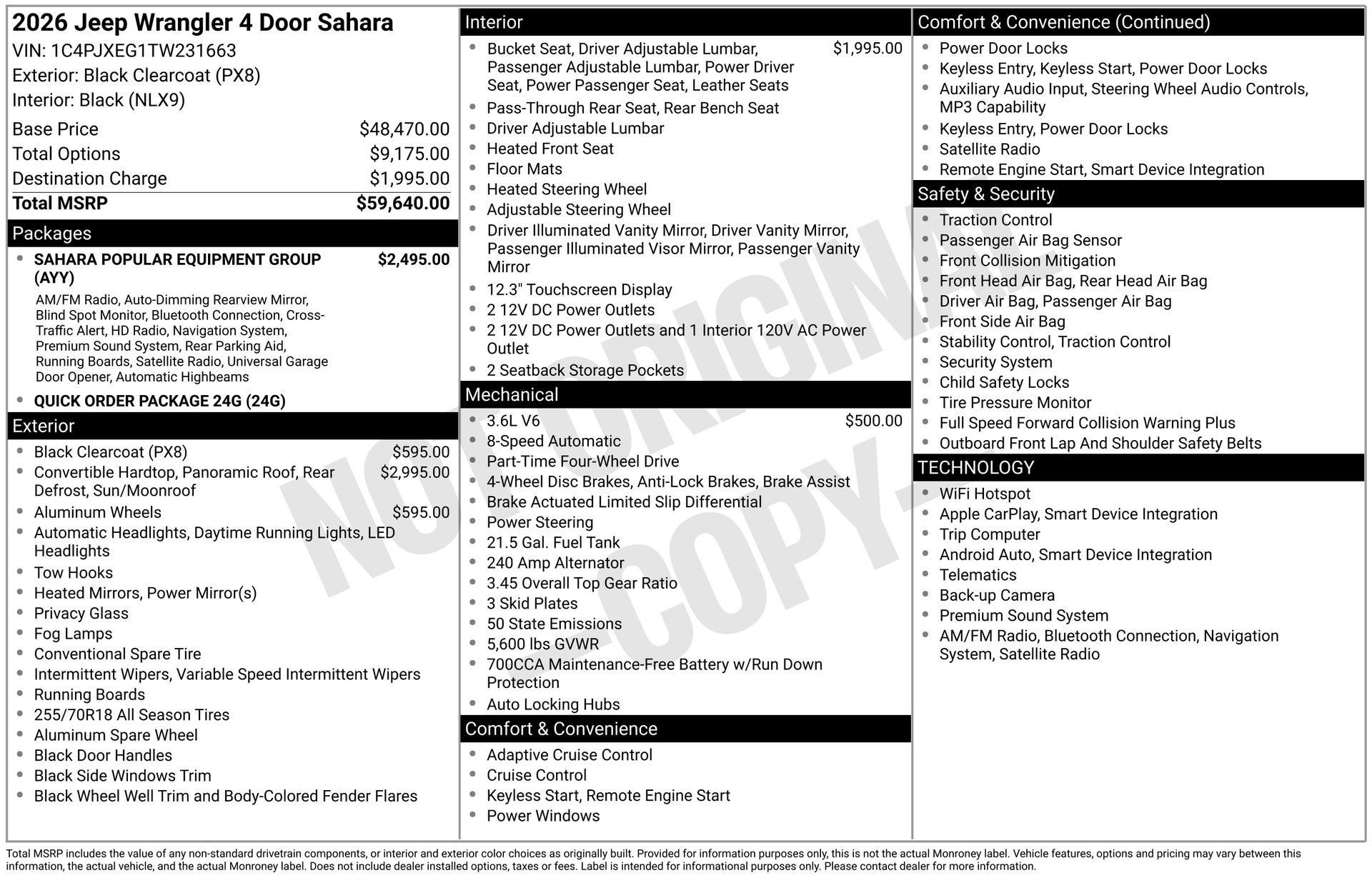 New 2026 Jeep Wrangler Unlimited Sahara AWD/4WD image 3