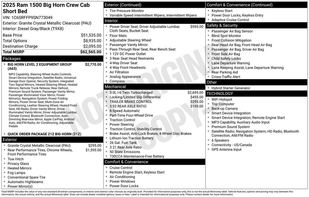 Used 2025 RAM 1500 Big Horn AWD/4WD image 6