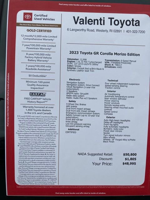 Certified 2023 Toyota Corolla GR Morizo AWD/4WD image 38