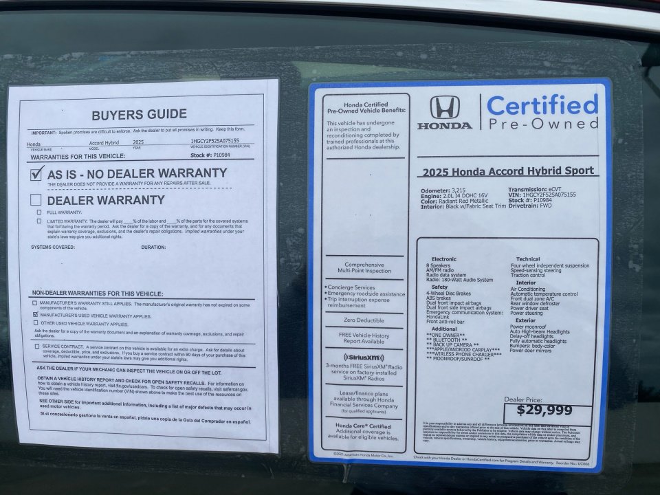 Certified 2025 Honda Accord Sport image 37