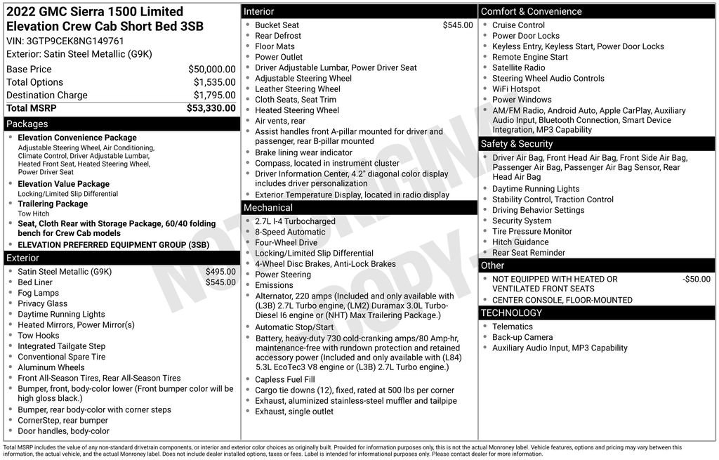 Used 2022 GMC Sierra 1500 Elevation AWD/4WD image 3