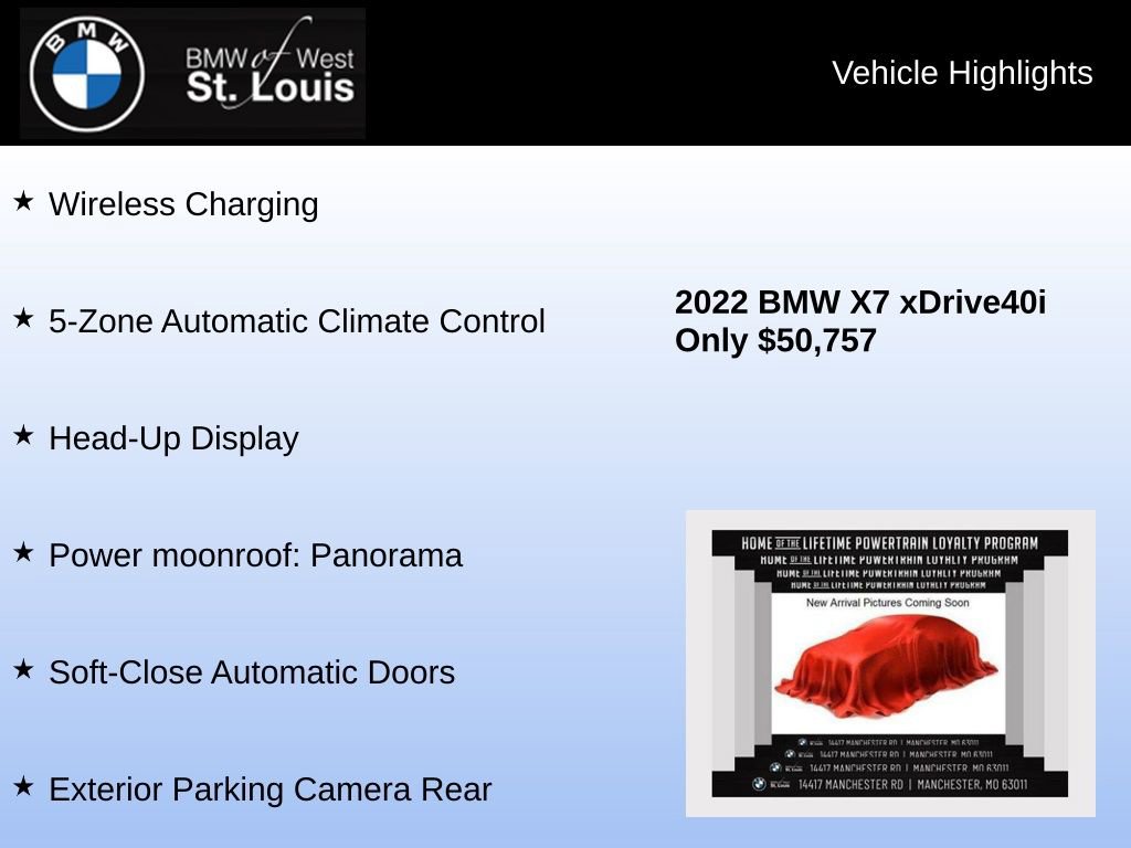 Used 2022 BMW X7 xDrive40i w/ Premium Package image 16