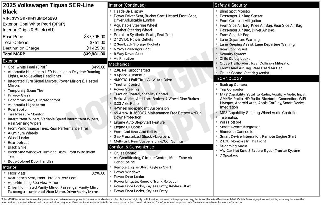 Certified 2025 Volkswagen Tiguan SE R-Line AWD/4WD image 20