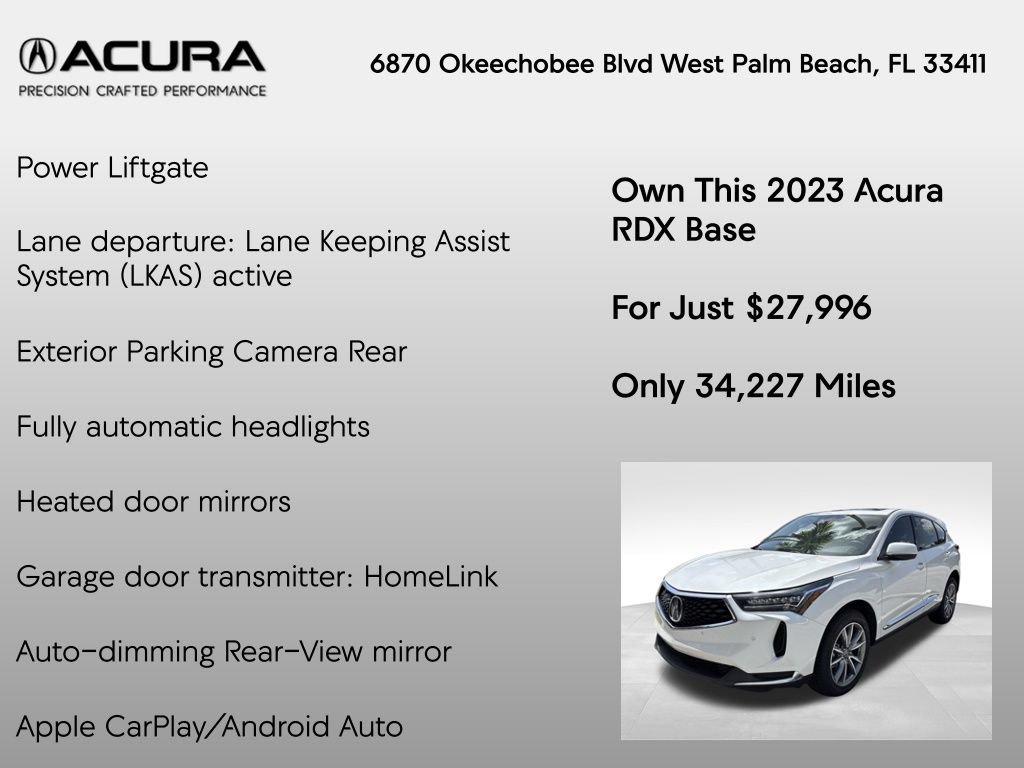 Certified 2023 Acura RDX w/ Technology Package FWD image 14