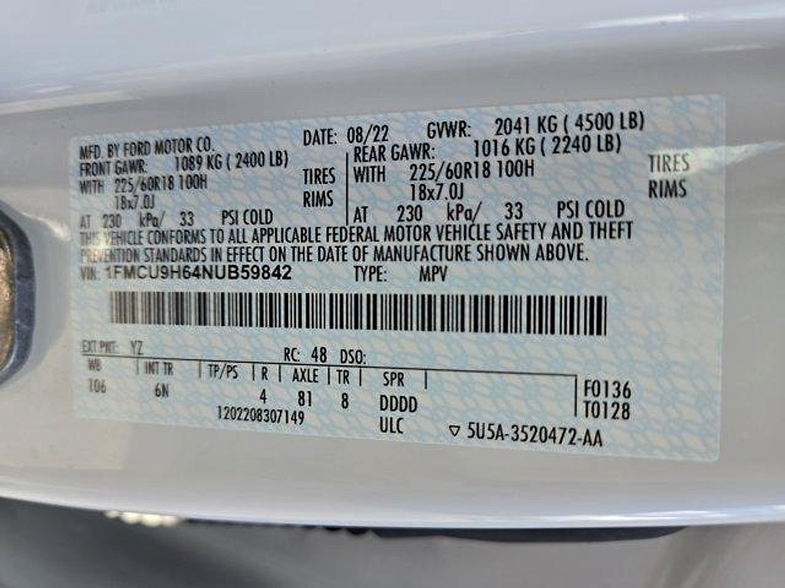 Certified 2022 Ford Escape SEL AWD/4WD image 27