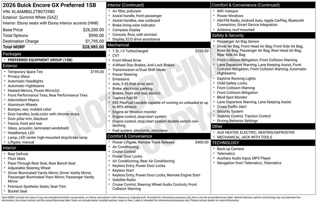 New 2026 Buick Encore GX Preferred image 26