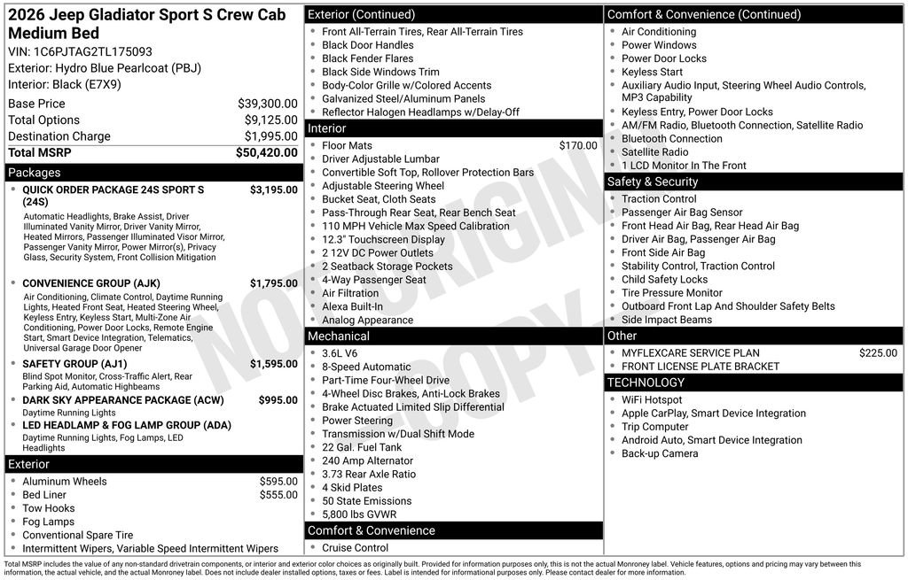 New 2026 Jeep Gladiator Sport AWD/4WD image 37